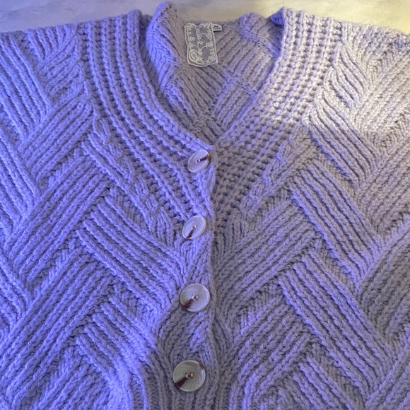 Sadie & Sage Julian Cardigan Lilac Button-Up chunky knit- Medium - Picture 7 of 7